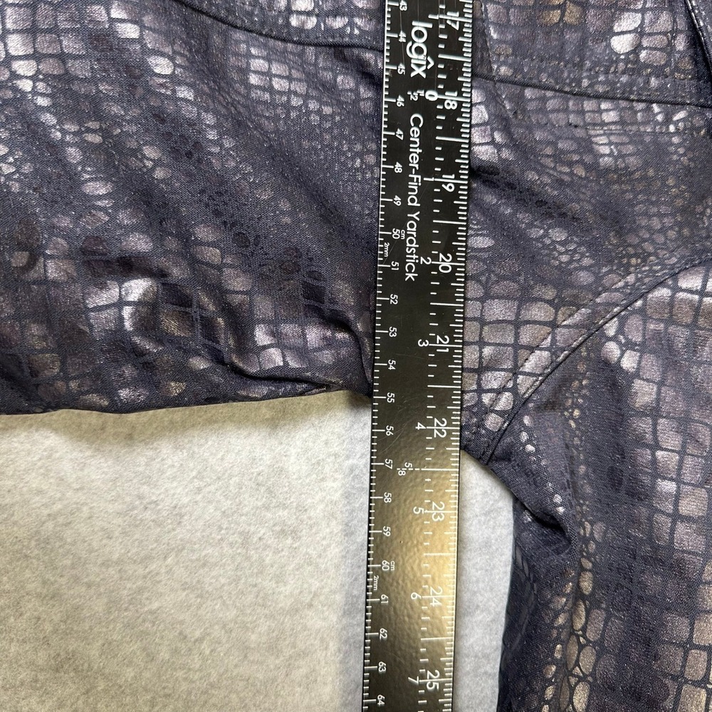 Ruby Rd Womens Dark Blue Faux Snakeskin Zip Up Jacket Size Plus - Picture 7 of 10